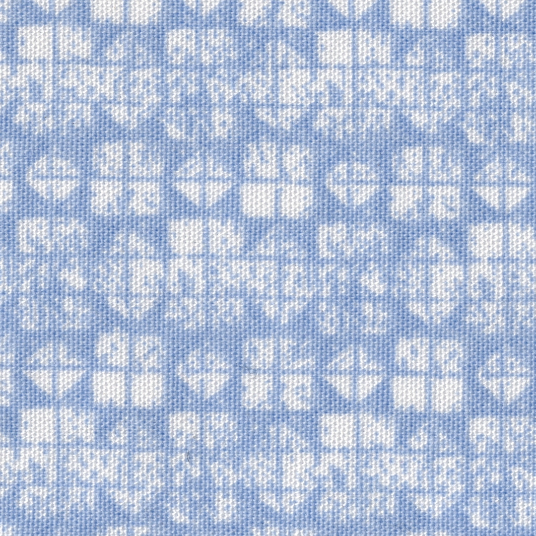 Sky Blue & White Patterned